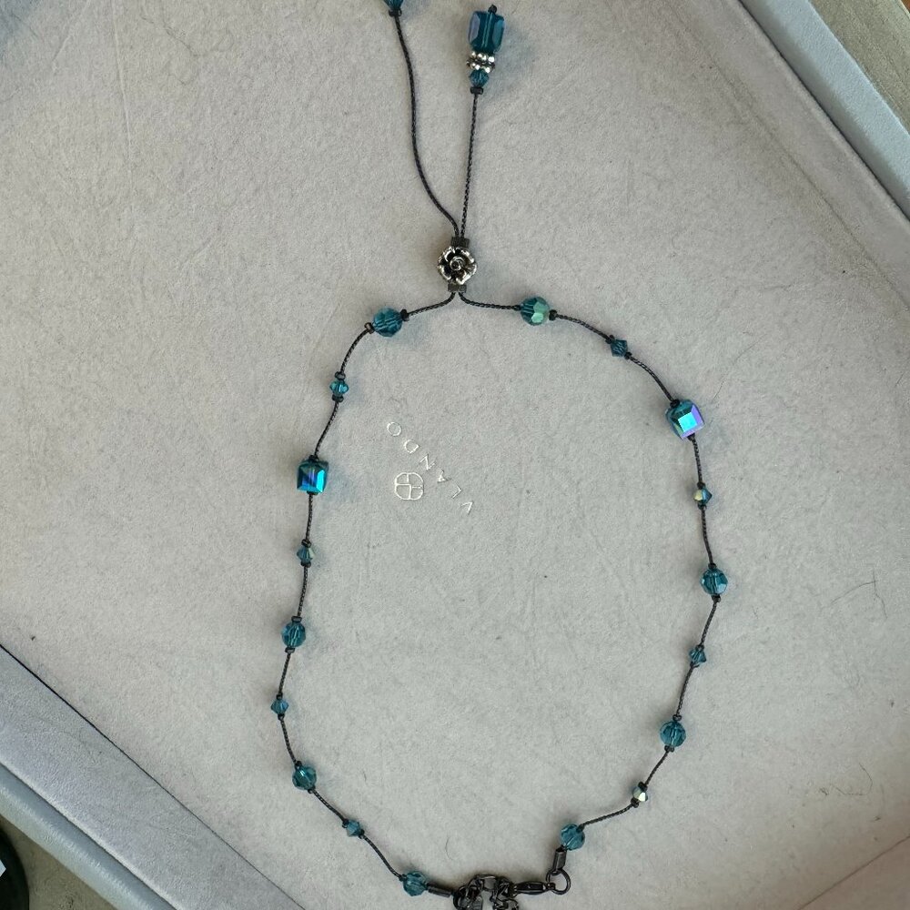 Beautiful crystal beaded necklace in turquoise